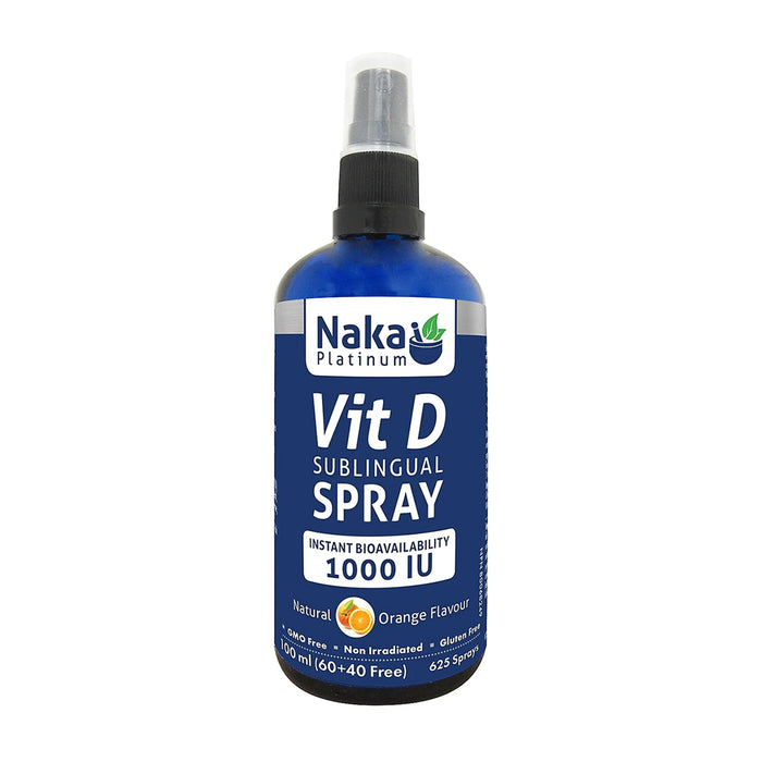 Naka Platinum | Vitamin D3 1000IU Sublingual Orange Flavour Spray