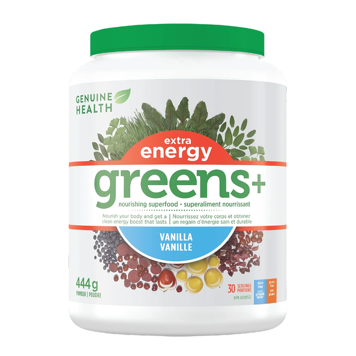 Genuine Health | Greens+ Extra Energy Vanilla Flavoured Powder
