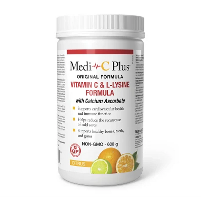 Medi-C Plus | Original Formula Vitamin C & L-Lysine With Calcium Ascorbate Citrus Flavour Powder