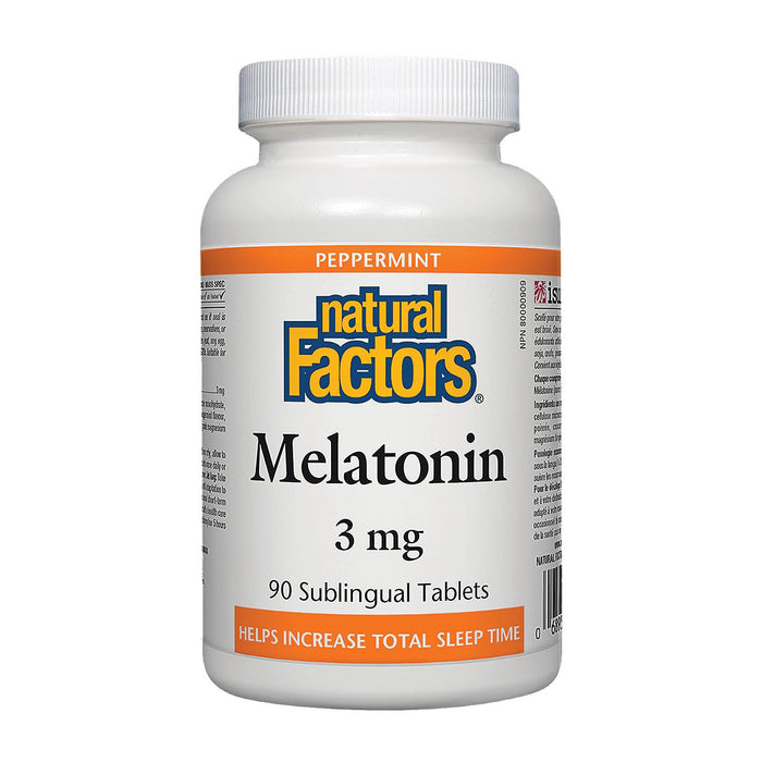 Natural Factors | Melatonin 3mg Peppermint Flavour Sublingual Tablets