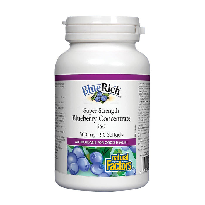 Natural Factors | BlueRich Super Strength Blueberry Concentrate 500 mg Softgels