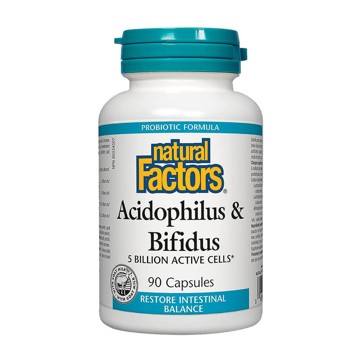 Natural Factors | Acidophilus & Bifidus 5 Billion Active Cells Capsules