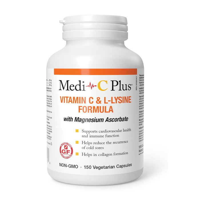 Medi-C Plus | Original Formula Vitamin C & L-Lysine With Calcium Ascorbate Vegetarian Capsules