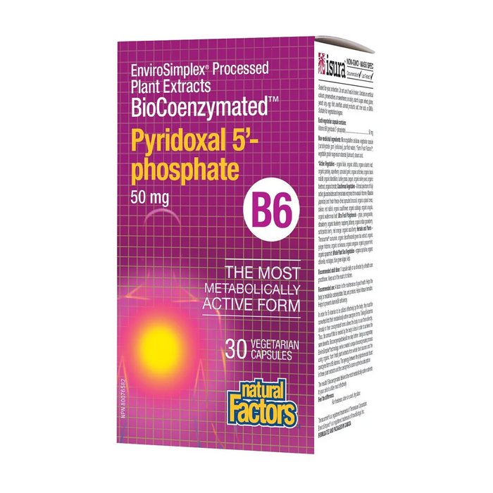 Natural Factors | BioCoenzymated B6 Pyridoxal 5-Phosphate 50mg Vegetarian Capsules