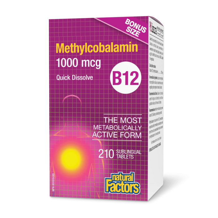Natural Factors | Vitamin B12 Methylcobalamin 1000mcg Sublingual Tablets