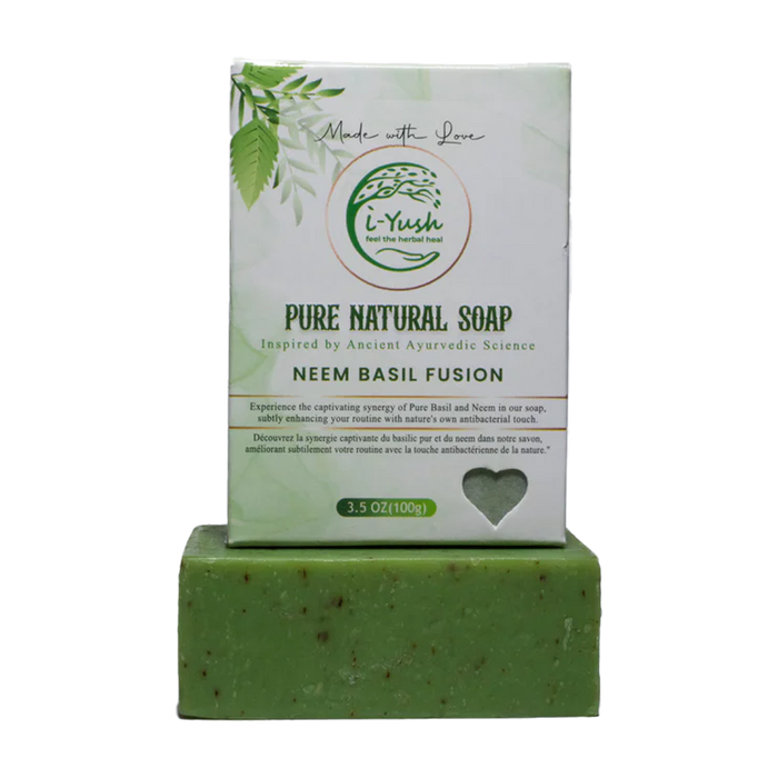 i-Yush Naturals | Neem Basil Fusion Natural Bar Soap