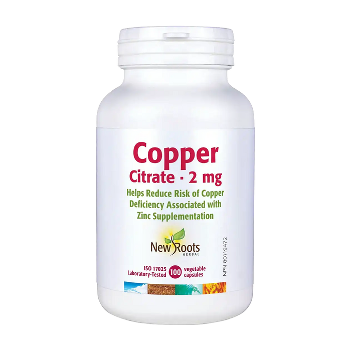 New Roots | Copper Citrate Veggie Caps 100's