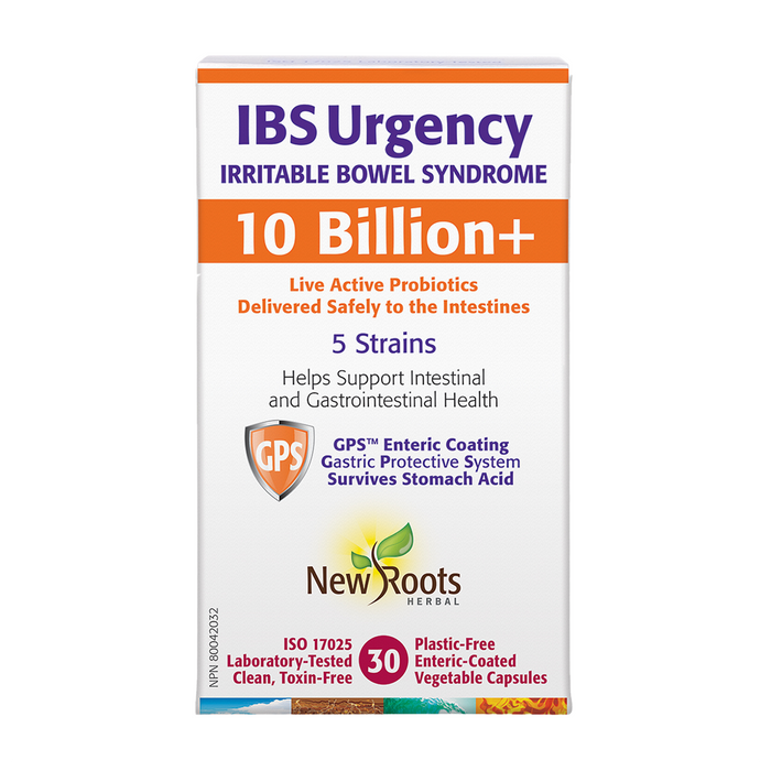 New Roots | IBS Urgency 10 Billion Live Cells Probiotic Vegetarian Capsules