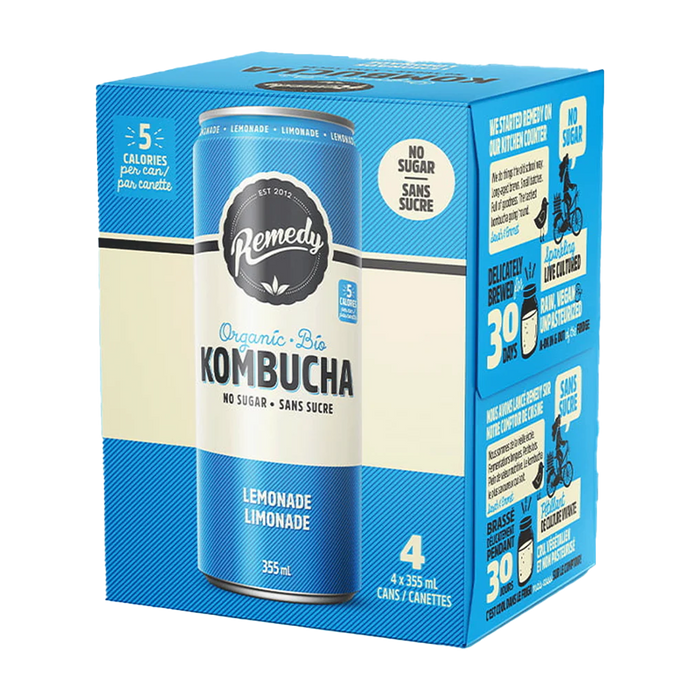 Remedy | Organic Lemonade Kombucha 4pk
