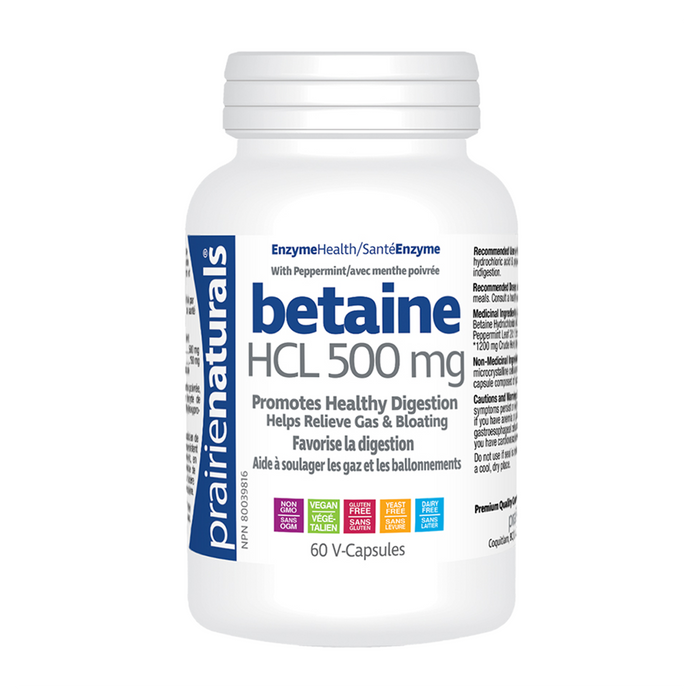 Prairie Naturals | Betaine HCL 500mg Vegetarian Capsules