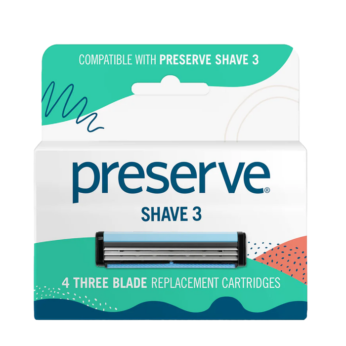 Preserve | Recycled Shave 3 Razor Replacement Cartridges 4pk
