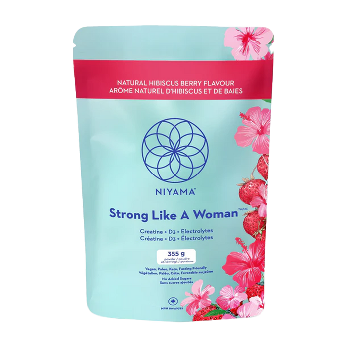 Niyama | Strong Like A Woman Creatine +D3 + Electrolytes Hibiscus Berry Powder 355g