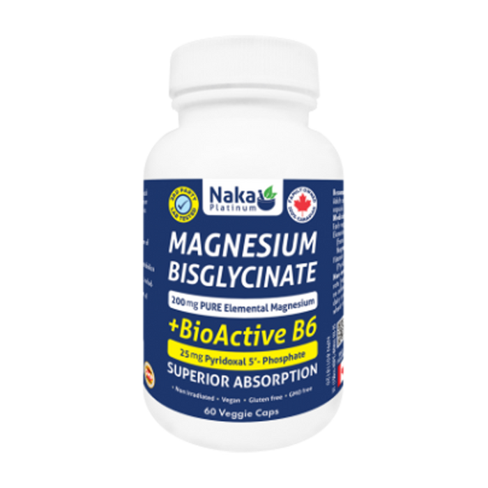 Naka Platinum | Magnesium Bisglycinate + Bioactive B6 Vegetarian Capsules