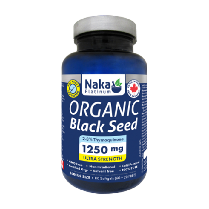 Naka Platinum | Organic Black Seed 1250mg Softgels