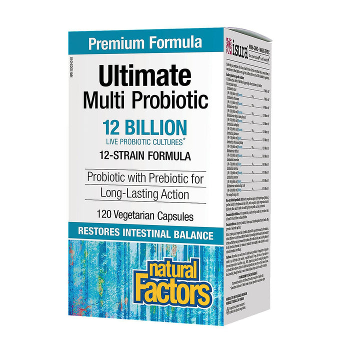 Natural Factors | Ultimate Multi Probiotic 12 Billion Live Cultures 12-Strain Formula Vegetarian Capsules