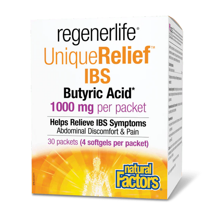 Natural Factors | Regenerlife UniqueRelief IBS Butyric Acid 1000mg Packets 30's