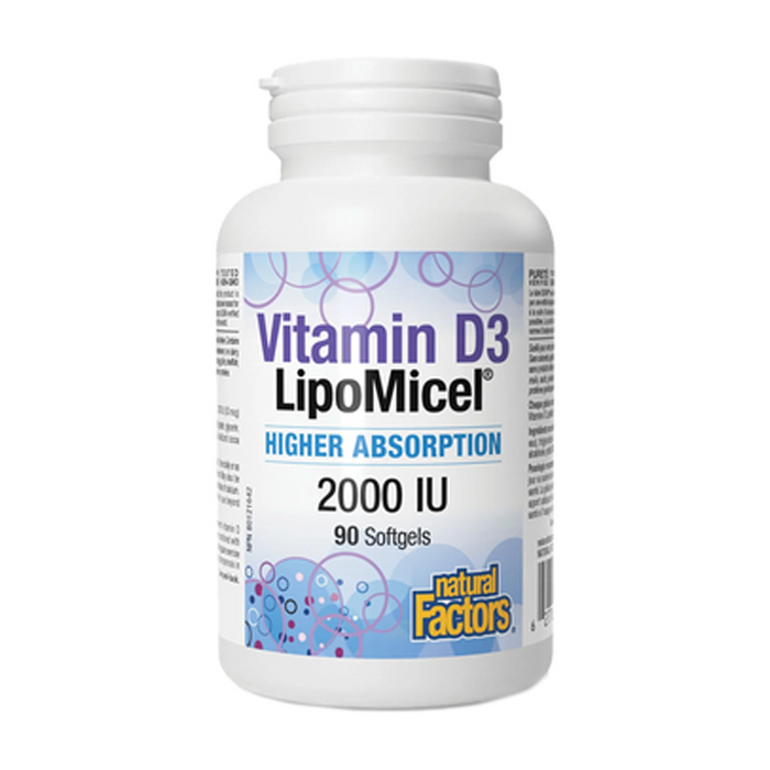 Natural Factors | Lipomicel Vitamin D 2000IU High Absorption Softgels
