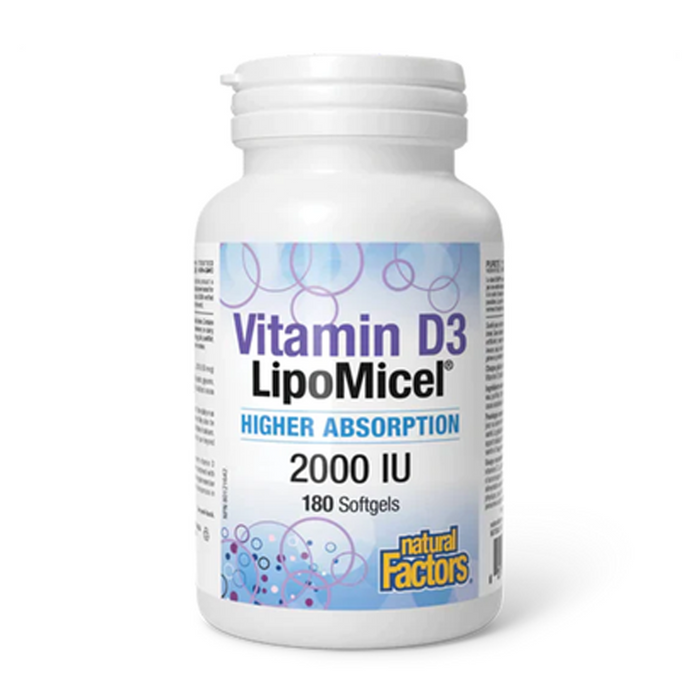 Natural Factors | Lipomicel Vitamin D 2000IU High Absorption Softgels
