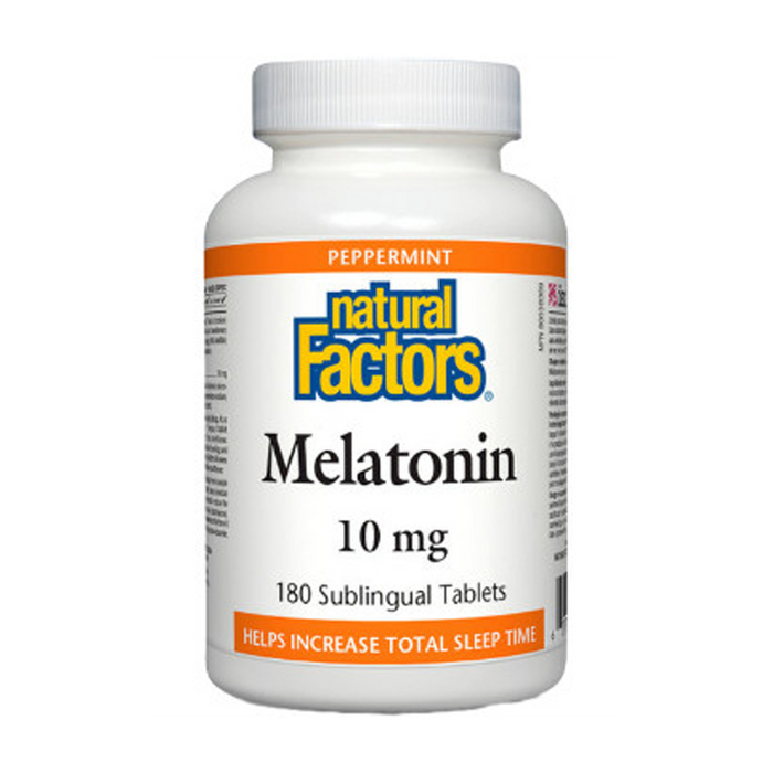 Natural Factors | Melatonin 10mg Peppermint Flavour Sublingual Tablets