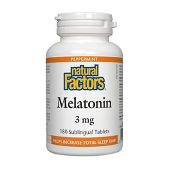 Natural Factors | Melatonin 3mg Peppermint Flavour Sublingual Tablets