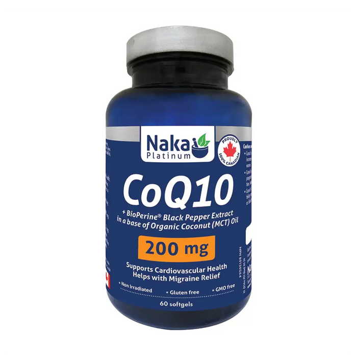 Naka Platinum | CoEnzyme Q10 200mg + BioPerine Black Pepper Extract  Softgels