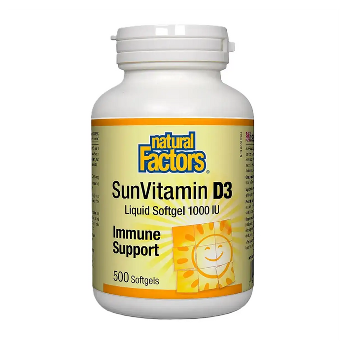 Natural Factors | SunVitamin D3 1000IU Softgels 500's