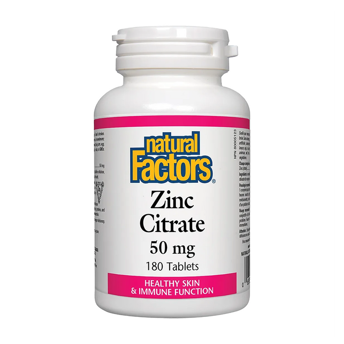 Natural Factors | Zinc Citrate 50mg Tablets