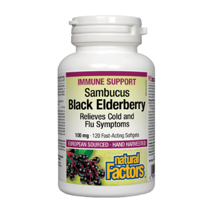 Natural Factors | Sambucus Black Elderberry 100mg Softgels