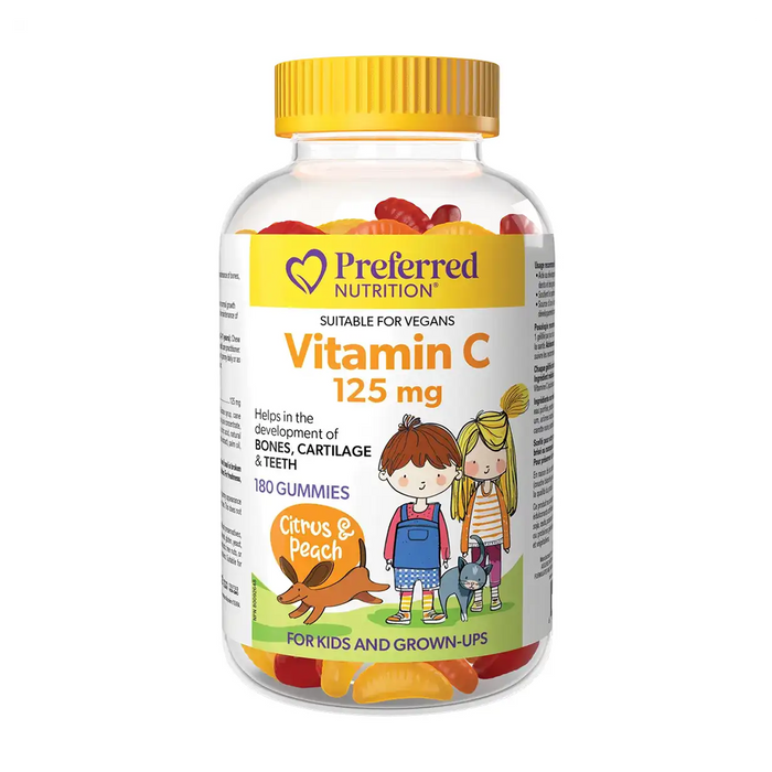 Preferred Nutrition | Vitamin C 125mg Citrus & Peach Flavoured Gummies 180's