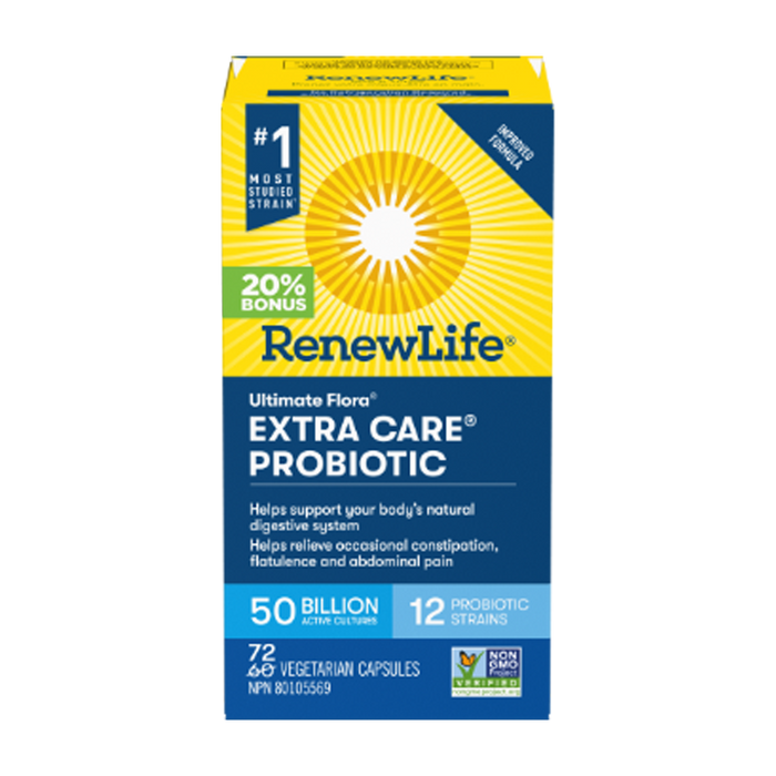 Renew Life | Ultimate Flora Extra Care 50 Billion Probiotic 12-Strain Vegetarian Capsules